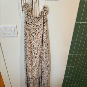 Floral Print Maxi Dress in Cream